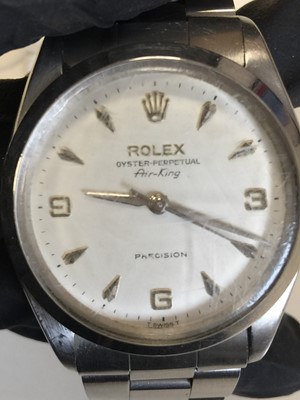 Lot 857 - A GENTLEMAN'S ROLEX AIR KING STAINLESS STEEL AUTOMATIC WRIST WATCH