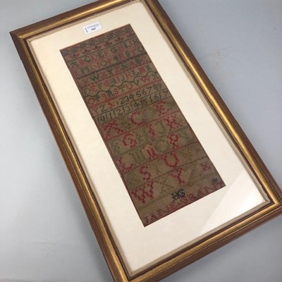 Lot 385 - AN EARLY 19TH CENTURY NEEDLEWORK SAMPLER