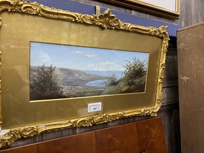 Lot 387 - A VIEW OF A COASTAL BAY AND A GILT FRAMED PRINT