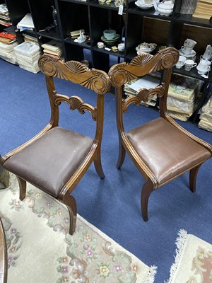 Lot 302 - A MATCHED SET OF SEVEN REGENCY MAHOGANY DINING CHAIRS