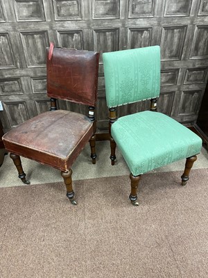 Lot 313 - A MAHOGANY CARVER CHAIR, A RAIL BACKED CHAIR AND TWO OTHER CHAIRS