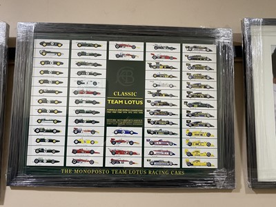 Lot 407 - A LOT OF 'TEAM LOTUS' AND OTHER MOTOR RACING PRINTS