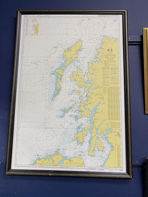 Lot 408 - A FRAMED DEPTH CHART OF THE WEST COAST OF SCOTLAND AND OTHER PRINTS