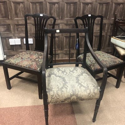 Lot 211 - A PAIR OF 19TH CENTURY MAHOGANY DINING CHAIRS AND ANOTHER CHAIR