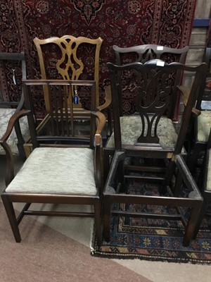 Lot 224 - A LOT OF TWO 20TH CENTURY MAHOGANY CARVERS AND TWO OTHER CHAIRS