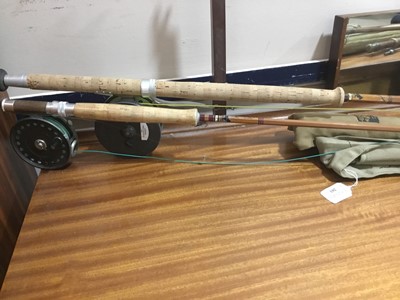 Lot 203 - A J.S SHARP FROM ABERDEEN FISHING ROD AND OTHER RODS
