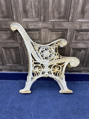 Lot 230 - A PAIR OF VICTORIAN CAST WROUGHT IRON BENCH ENDS