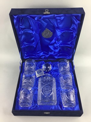 Lot 190 - A GLENCAIRN CRYSTALSTUDIO DECANTER AND SIX DRINKING GLASSES