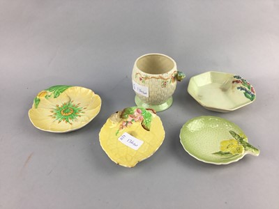 Lot 136 - A CARLTON WARE LEAF SHAPED DISH AND OTHER CERAMICS