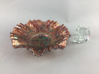 Lot 137 - A PAIR OF GLASS GOBLETS, A MATCHING BOWL AND OTHER ITEMS