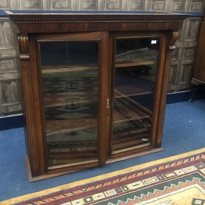Lot 147 - A 19TH CENTURY MAHOGANY BOOKCASE TOP SECTION