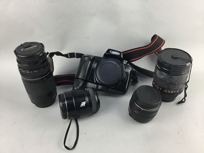 Lot 182 - A CANON EOS 1000F CAMERA AND LENS IN METAL CARRY CASE