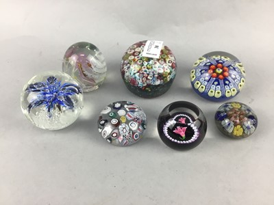 Lot 38 - A GROUP OF SEVEN GLASS PAPERWEIGHTS
