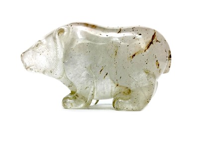 Lot 814 - A LATE 19TH/EARLY 20TH CENTURY ROCK CRYSTAL MODEL OF A BEAR