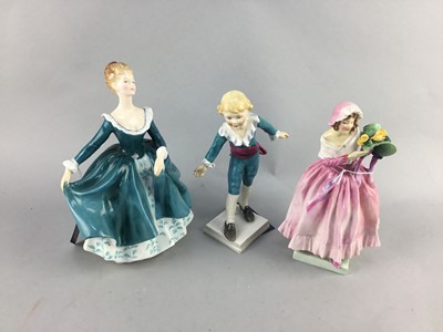 Lot 42 - A LOT OF TWO ROYAL DOULTON AND ONE ROYAL WORCESTER FIGURES
