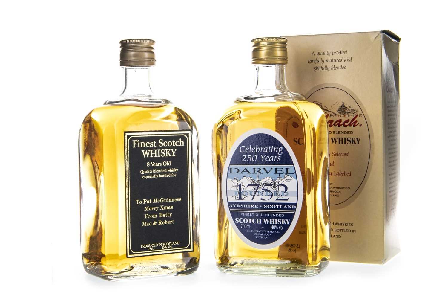 Lot 407 - DARVEL 250TH AND FINEST 8 YEAR OLD SCOTCH WHISKY