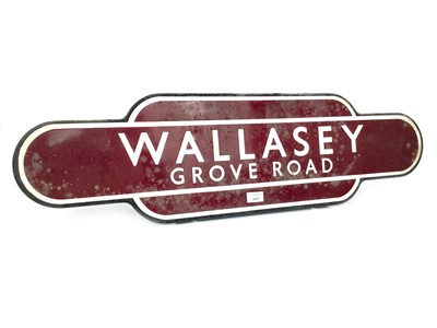 Lot 1669 - A MIDLAND RAILWAYS ENAMEL TOTEM - WALLASEY (Grove Road)