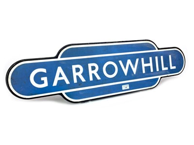 Lot 1705 - A SCOTTISH RAILWAYS ENAMEL TOTEM - GARROWHILL