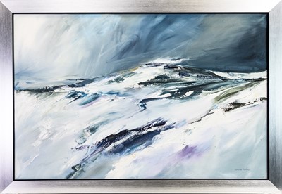 Lot 734 - WINTER LANDSCAPE, AN OIL BY CHRISTINE HUGHES