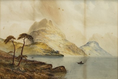 Lot 100 - A PAIR OF HIGHLAND LOCH ANGLING SCENES, BY WILLIAM JOHN BAKER