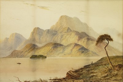 Lot 100 - A PAIR OF HIGHLAND LOCH ANGLING SCENES, BY WILLIAM JOHN BAKER