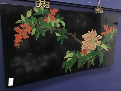 Lot 86 - A LOT OF THREE CHINESE WALL PANELS AND ANOTHER