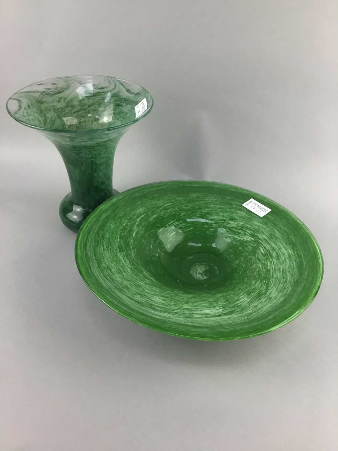 Lot 76 - AN ART GLASS VASE AND BOWL