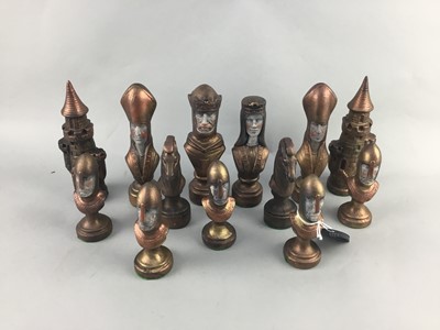 Lot 79 - A PAINTED PLASTER CHESS SET