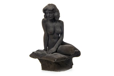Lot 538 - SEATED NUDE, A BISQUE SCULPTURE BY WALTER AWLSON