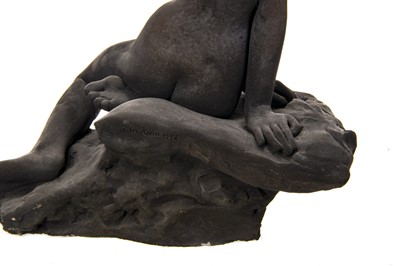 Lot 538 - SEATED NUDE, A BISQUE SCULPTURE BY WALTER AWLSON