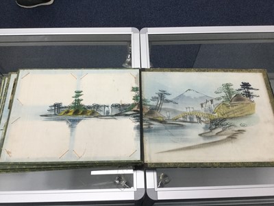 Lot 844 - A CHINESE ALBUM OF PAINTINGS ON FABRIC PANELS
