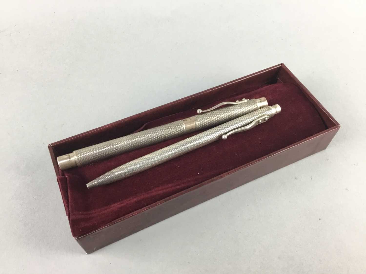 Lot 1 - A LOT OF TWO SILVER CASED PENS BY GEORG JENSEN