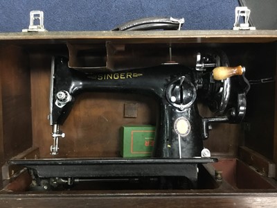 Lot 341 - A VINTAGE SINGER HAND SEWING MACHINE