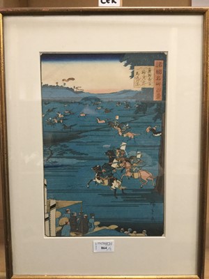 Lot 864 - A JAPANESE PRINT BY ANDO HIROSHIGE AND ANOTHER WOODBLOCK PRINT