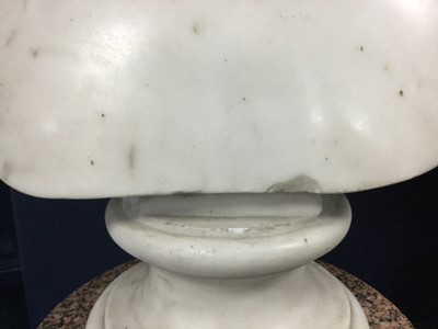 Lot 1204 - A 19TH CENTURY CARRARA MARBLE BUST OF ANTINOUS