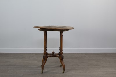 Lot 1208 - A VICTORIAN WALNUT CIRCULAR OCCASIONAL TABLE