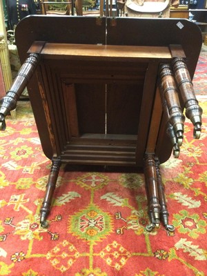 Lot 1218 - A REGENCY MAHOGANY EXTENDING DINING TABLE AND  A TABLE LEAF HOLDER