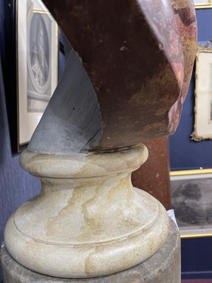Lot 1231 - A PAINTED METAL AND FAUX MARBLE BUST OF JAMES GREGORY BY SAMUEL JOSEPH