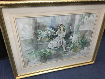 Lot 405 - GORDON KING, GIRL WITH FLOWERS