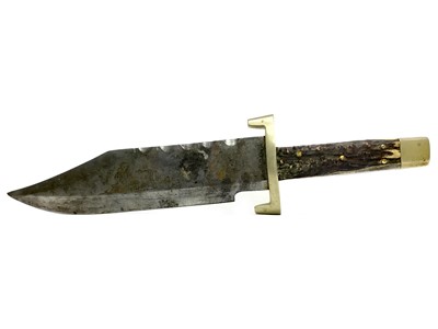Lot 1301 - A LATE 19TH CENTURY BOWIE KNIFE
