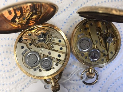Lot 711 - TWO GOLD HALF HUNTER FOB WATCHES