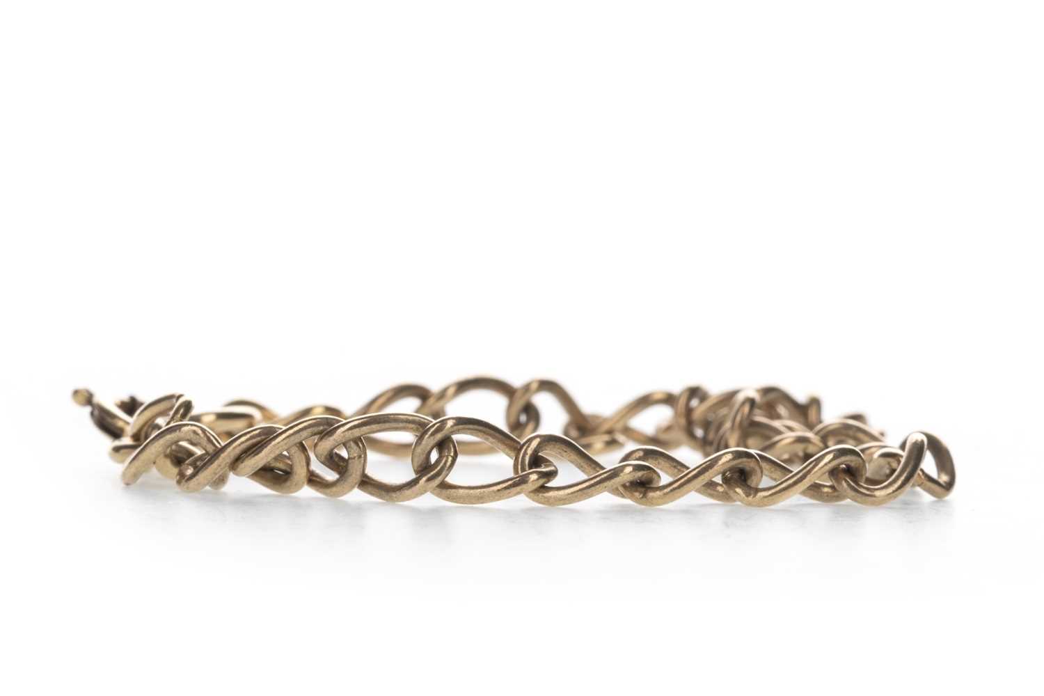 Lot 371 - A PARTIAL GOLD WATCH CHAIN