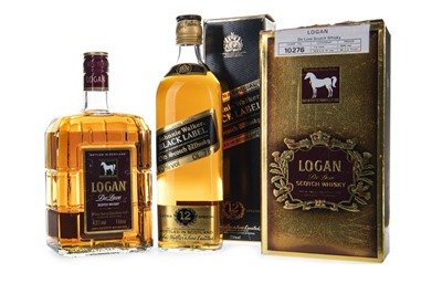 Lot 411 - ONE LITRE OF LOGAN AND 75CL OF JOHNNIE WALKER BLACK  LABEL