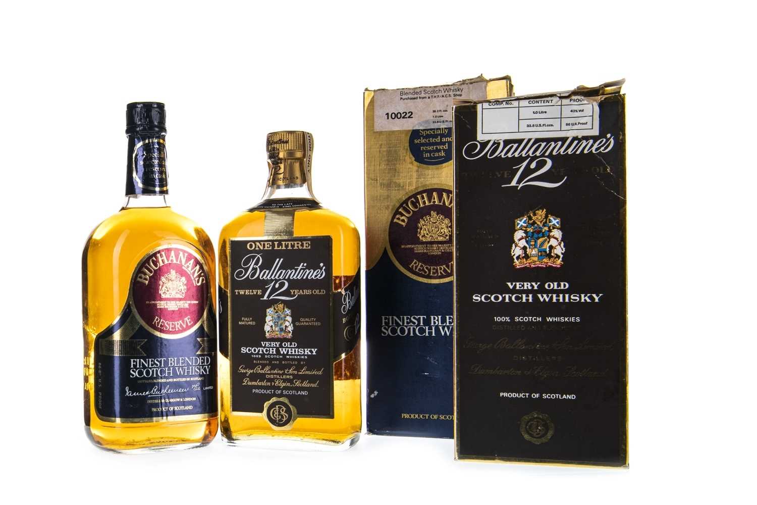 Lot 414 - ONE LITRE OF BALLANTINE'S 12 YEARS OLD AND ONE LITRE OF BUCHANAN'S RESERVE