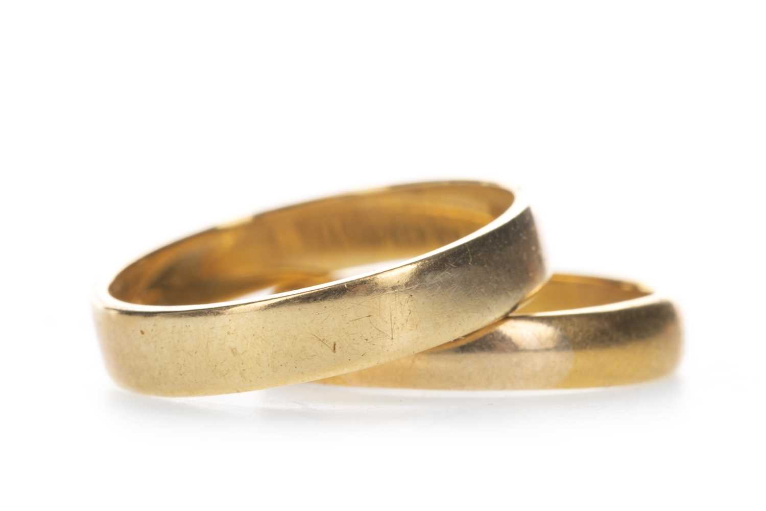 Lot 408 - TWO GOLD WEDDING BANDS