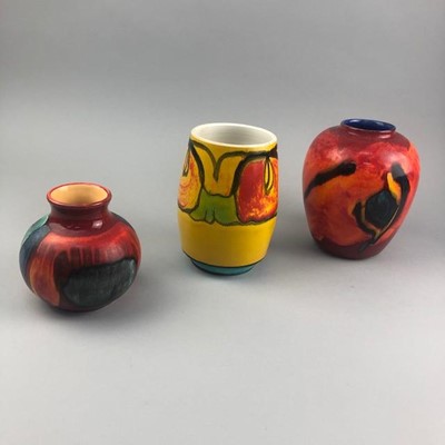 Lot 129 - A LOT OF SIX VARIOUS SMALL POOLE POTTERY VASES