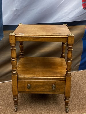 Lot 1367 - A VICTORIAN WALNUT TWO TIER OCCASIONAL TABLE