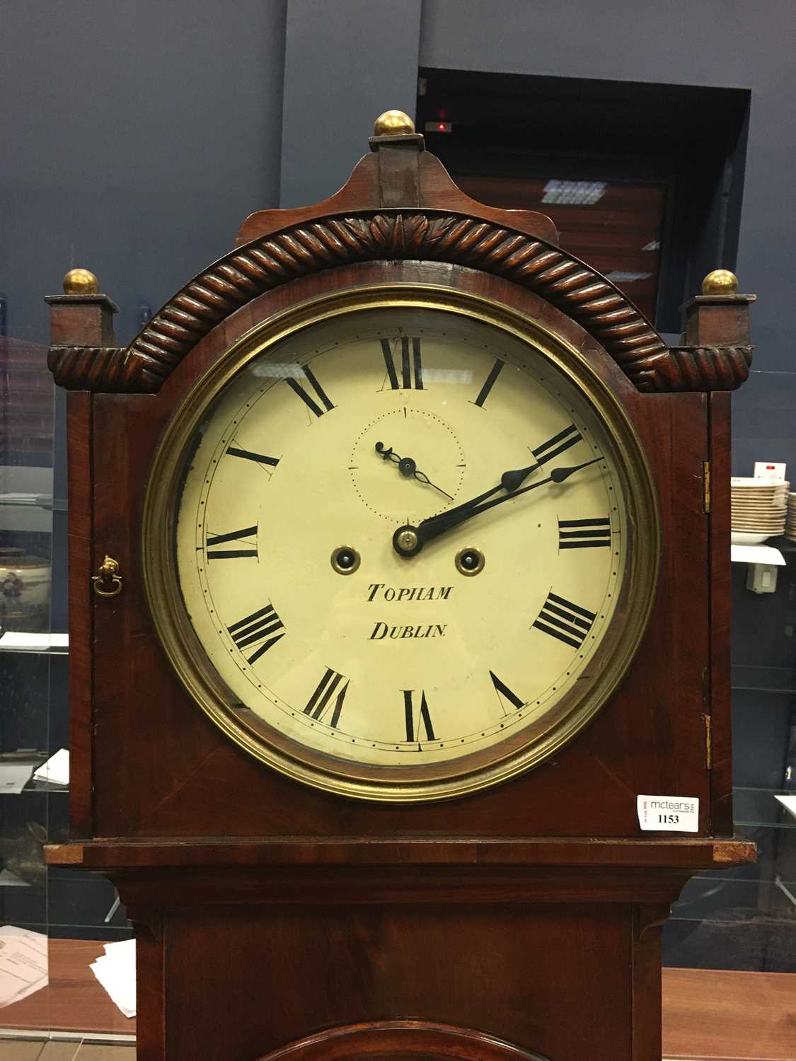 Lot 1153 A 19TH CENTURY IRISH LONGCASE CLOCK