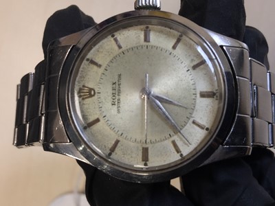 Lot 860 - A GENTLEMAN'S ROLEX OYSTER PERPETUAL STAINLESS STEEL WRIST WATCH