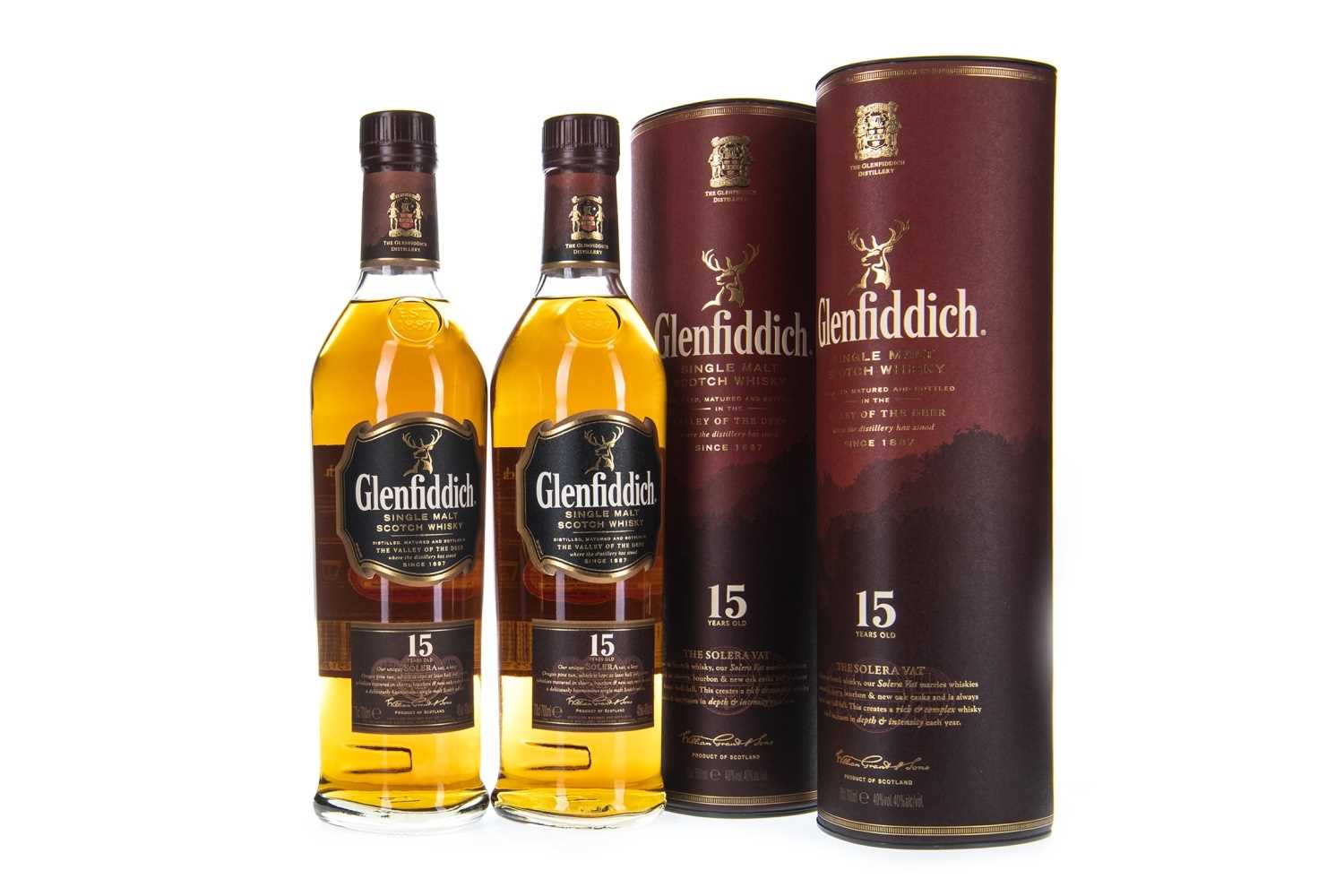 Lot 319 - TWO BOTTLES OF GLENFIDDICH 15 YEARS OLD